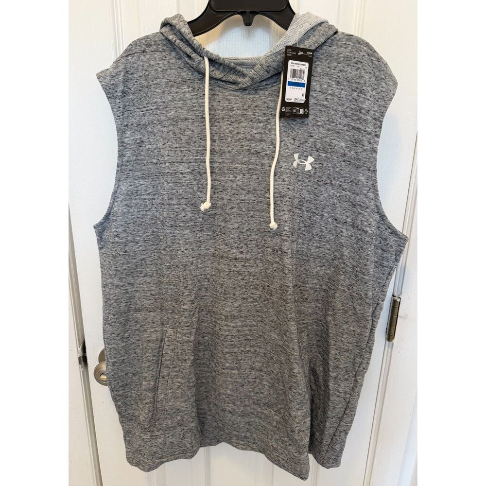 Under Armour Men's UA Rival Terry Sleeveless Hoodie XL Grey